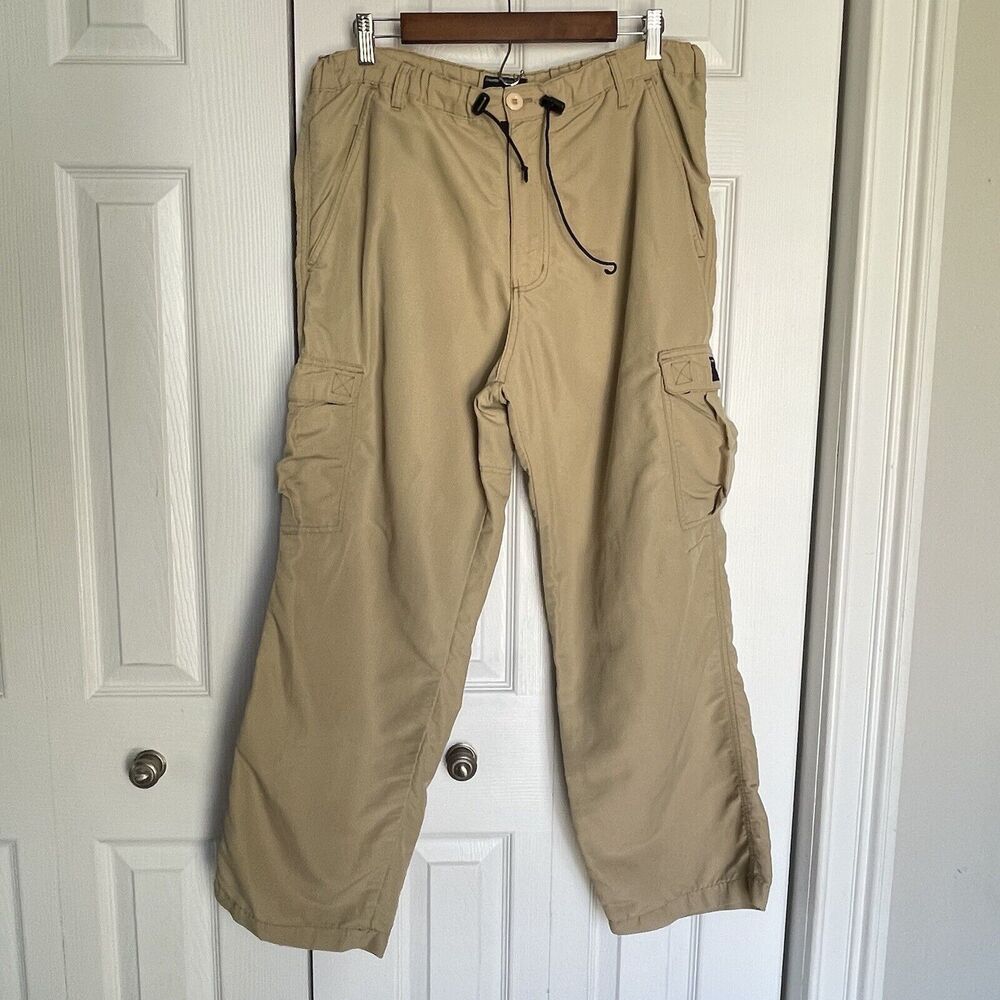 CARGO TAPER PANTS Khaki Small Drawstring Waist Counter Culture
